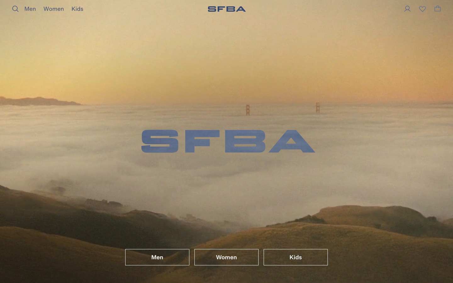 SFBA apparel shop homepage
