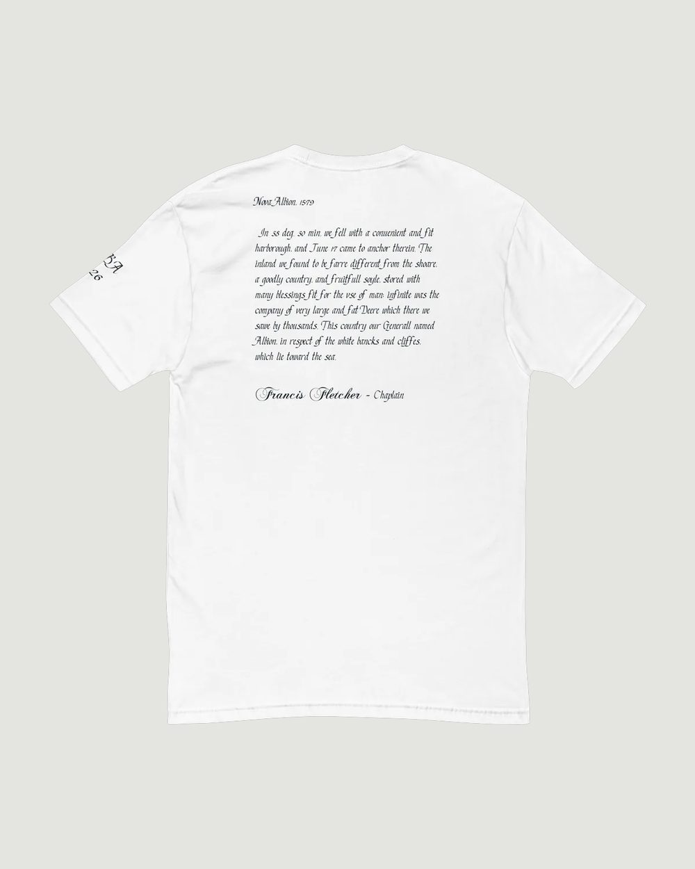 The Drake shirt, back: Francis Fletcher’s 1579 account