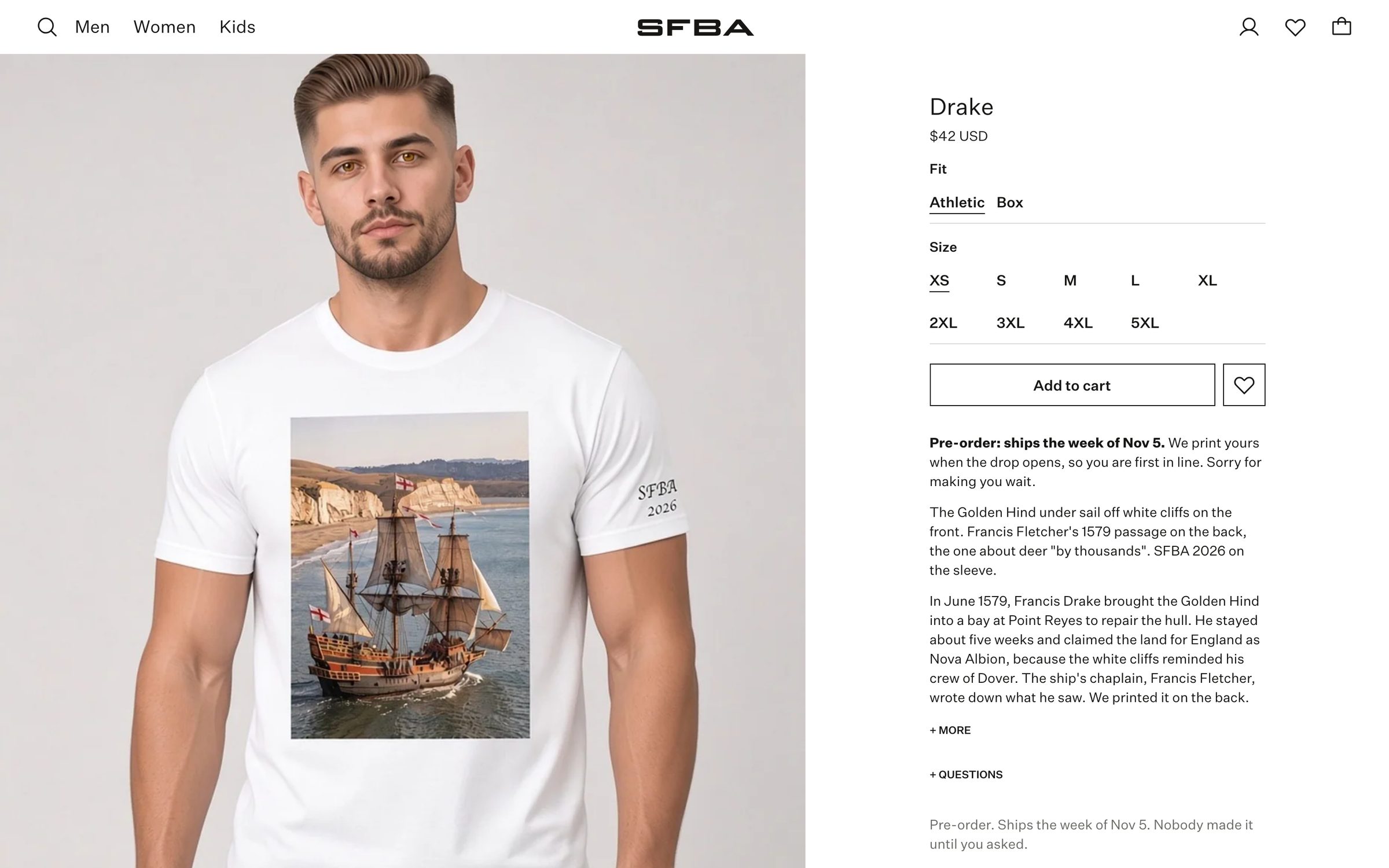 The Drake product page on desktop